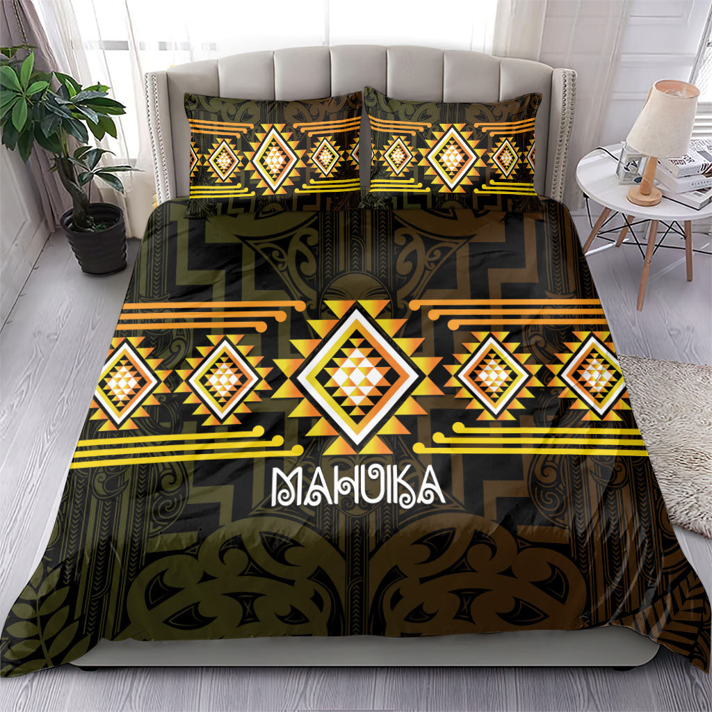 Aotearoa Atua Mahuika Bedding Set Maori Goddess Of Fire Taniko Motifs