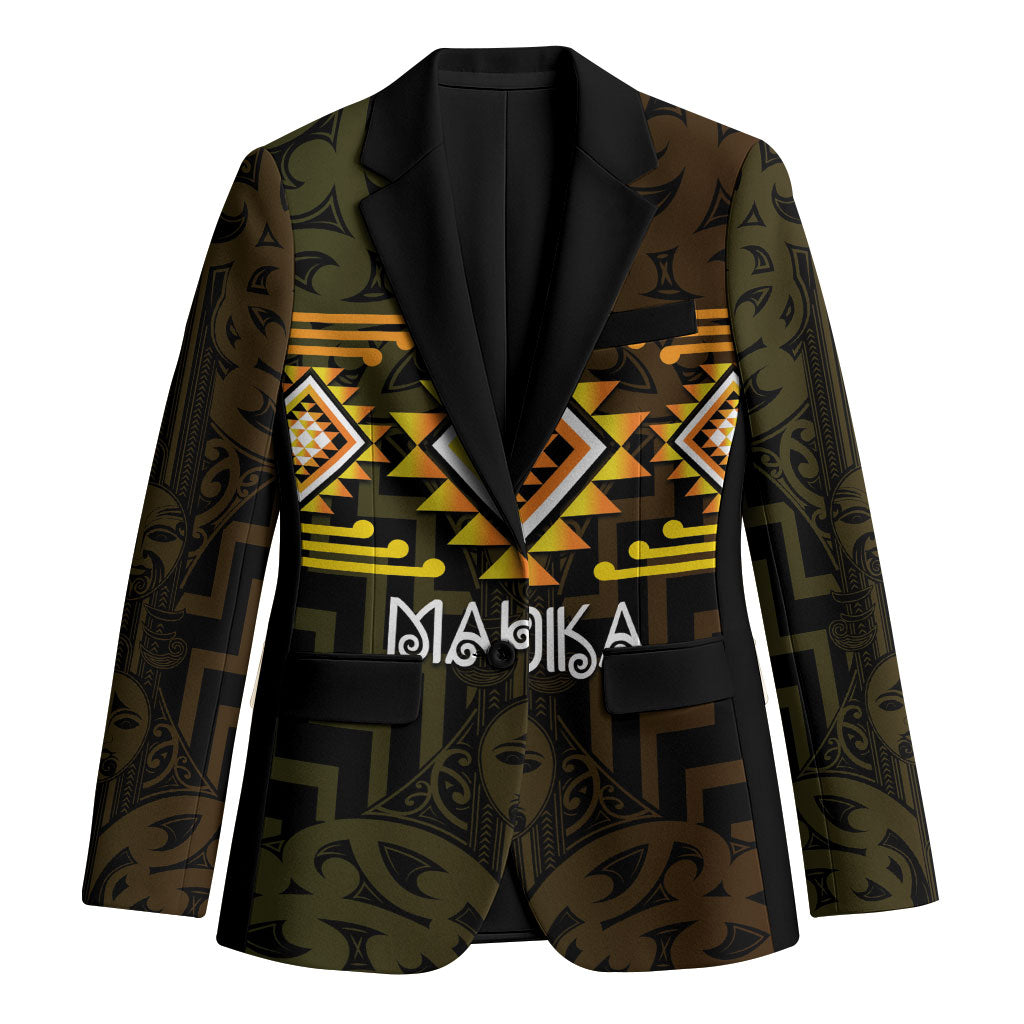 Aotearoa Atua Mahuika Personalised Blazer Maori Goddess Of Fire Taniko Motifs