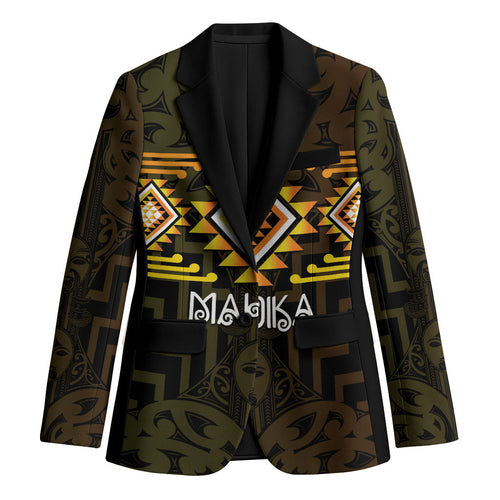 Aotearoa Atua Mahuika Personalised Blazer Maori Goddess Of Fire Taniko Motifs