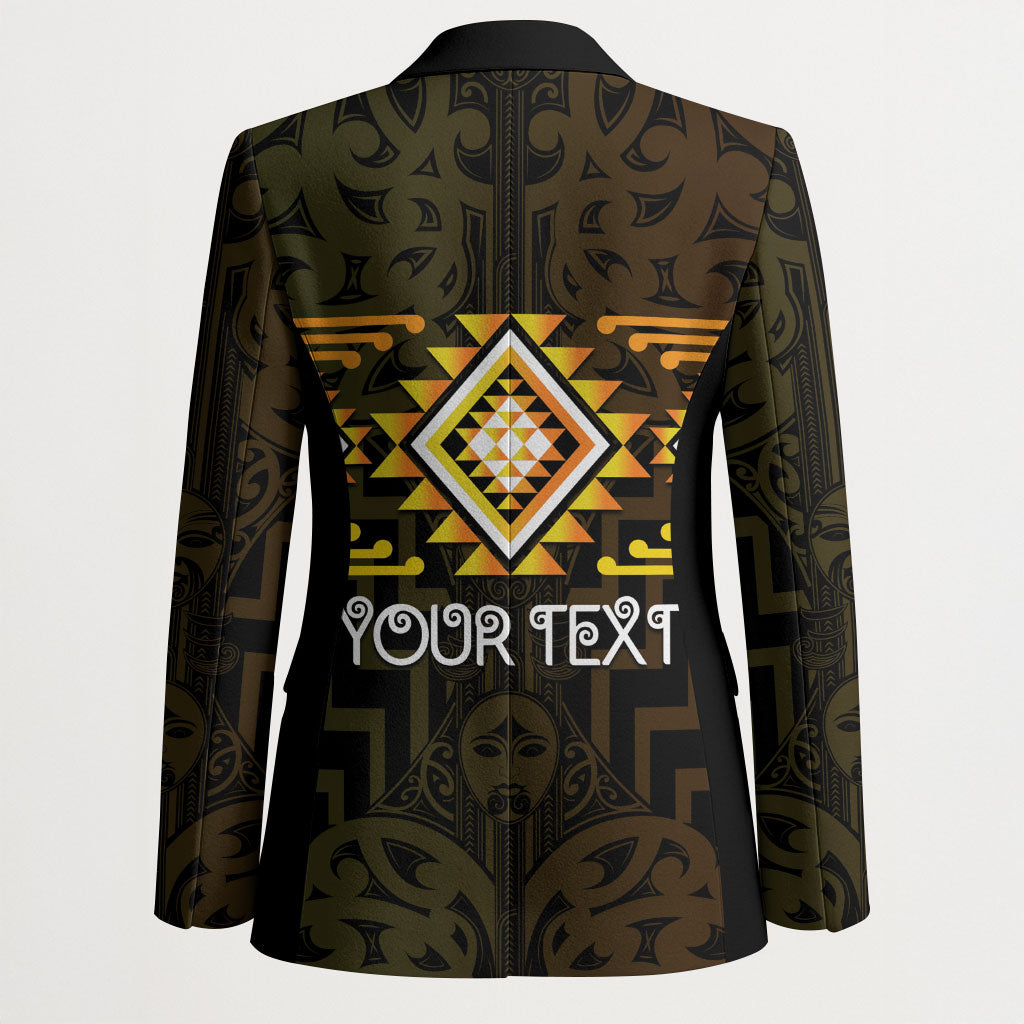 Aotearoa Atua Mahuika Personalised Blazer Maori Goddess Of Fire Taniko Motifs