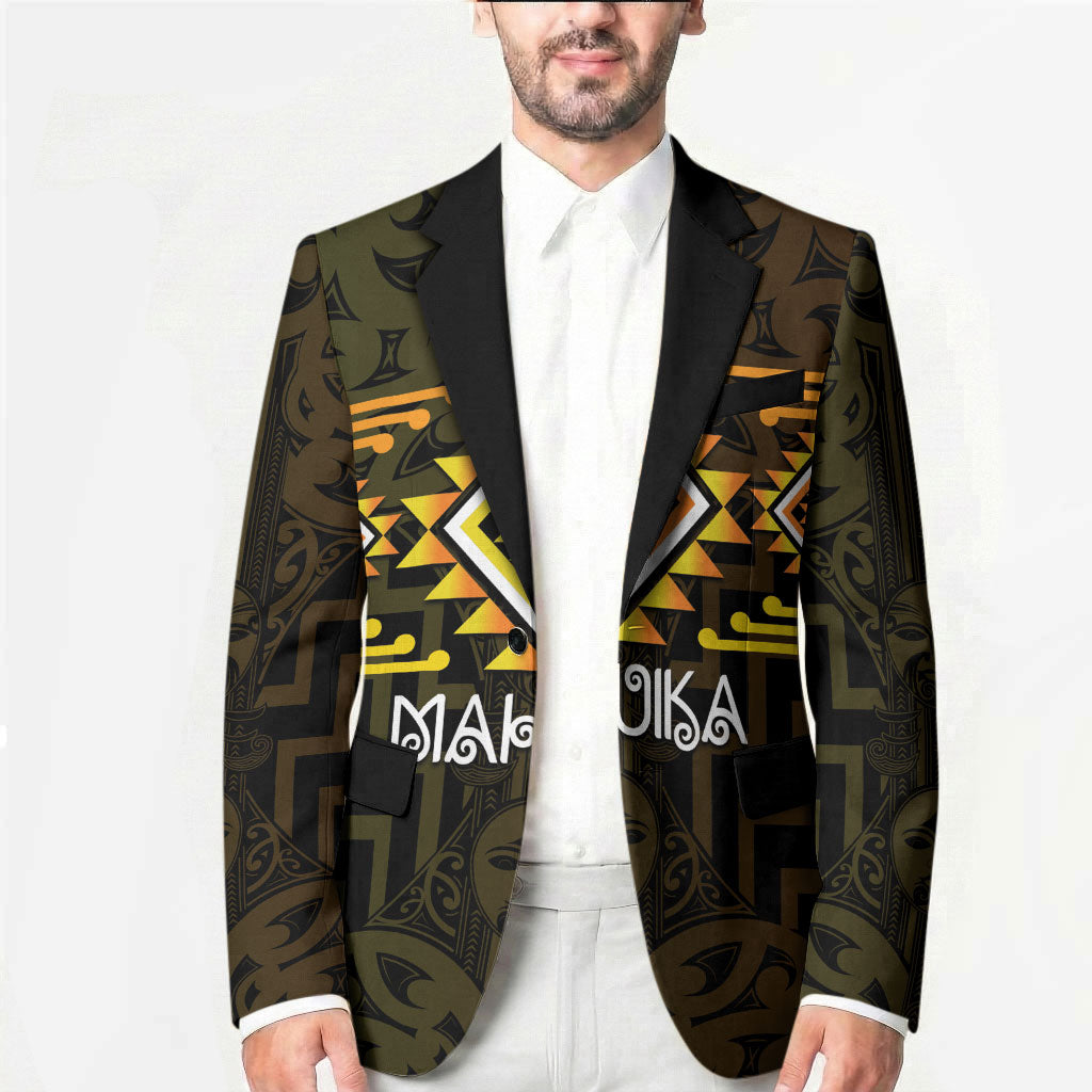 Aotearoa Atua Mahuika Personalised Blazer Maori Goddess Of Fire Taniko Motifs