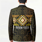 Aotearoa Atua Mahuika Personalised Blazer Maori Goddess Of Fire Taniko Motifs