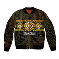 Aotearoa Atua Mahuika Personalised Bomber Jacket Maori Goddess Of Fire Taniko Motifs
