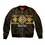 Aotearoa Atua Mahuika Personalised Bomber Jacket Maori Goddess Of Fire Taniko Motifs