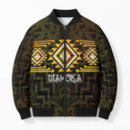 Aotearoa Atua Mahuika Personalised Bomber Puffer Jacket Maori Goddess Of Fire Taniko Motifs