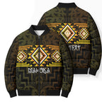 Aotearoa Atua Mahuika Personalised Bomber Puffer Jacket Maori Goddess Of Fire Taniko Motifs