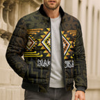 Aotearoa Atua Mahuika Personalised Bomber Puffer Jacket Maori Goddess Of Fire Taniko Motifs