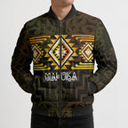 Aotearoa Atua Mahuika Personalised Bomber Puffer Jacket Maori Goddess Of Fire Taniko Motifs