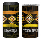 Aotearoa Atua Mahuika Personalised 4 in 1 Can Cooler Tumbler Maori Goddess Of Fire Taniko Motifs
