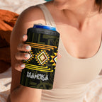 Aotearoa Atua Mahuika Personalised 4 in 1 Can Cooler Tumbler Maori Goddess Of Fire Taniko Motifs