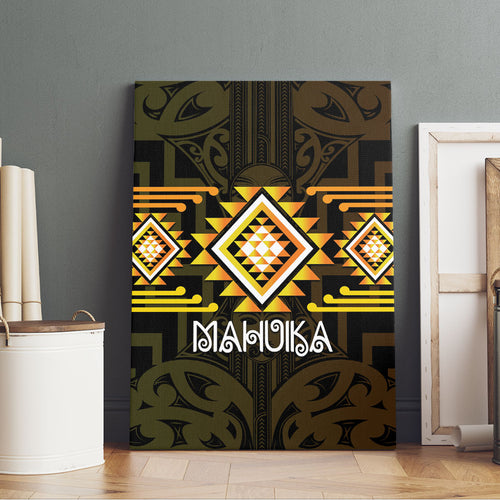 Aotearoa Atua Mahuika Canvas Wall Art Maori Goddess Of Fire Taniko Motifs
