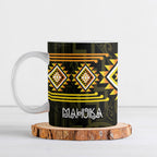 Aotearoa Atua Mahuika Personalised Ceramic Mug Maori Goddess Of Fire Taniko Motifs