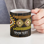 Aotearoa Atua Mahuika Personalised Ceramic Mug Maori Goddess Of Fire Taniko Motifs