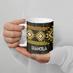 Aotearoa Atua Mahuika Personalised Ceramic Mug Maori Goddess Of Fire Taniko Motifs