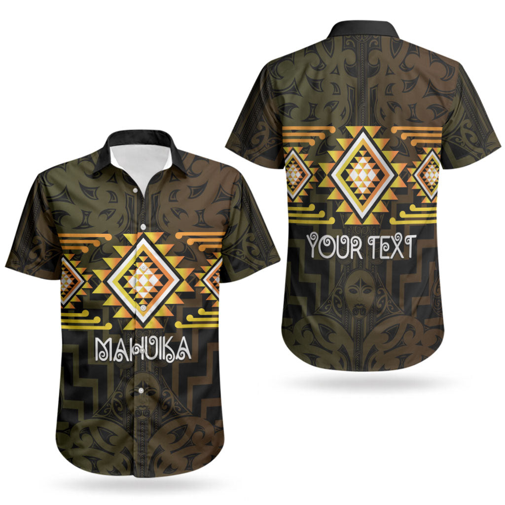 Aotearoa Atua Mahuika Personalised Couples Matching Off Shoulder Maxi Dress and Hawaiian Shirt Maori Goddess Of Fire Taniko Motifs