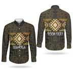 Aotearoa Atua Mahuika Personalised Couples Matching Off Shoulder Maxi Dress and Long Sleeve Button Shirt Maori Goddess Of Fire Taniko Motifs