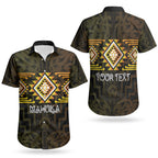 Aotearoa Atua Mahuika Personalised Couples Matching Off The Shoulder Long Sleeve Dress and Hawaiian Shirt Maori Goddess Of Fire Taniko Motifs
