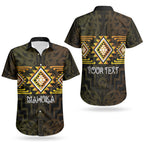 Aotearoa Atua Mahuika Personalised Couples Matching Short Sleeve Bodycon Dress and Hawaiian Shirt Maori Goddess Of Fire Taniko Motifs
