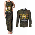 Aotearoa Atua Mahuika Personalised Couples Matching Tank Maxi Dress and Long Sleeve Button Shirt Maori Goddess Of Fire Taniko Motifs