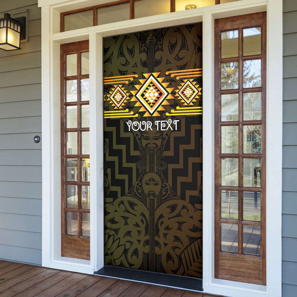 Aotearoa Atua Mahuika Personalised Door Cover Maori Goddess Of Fire Taniko Motifs
