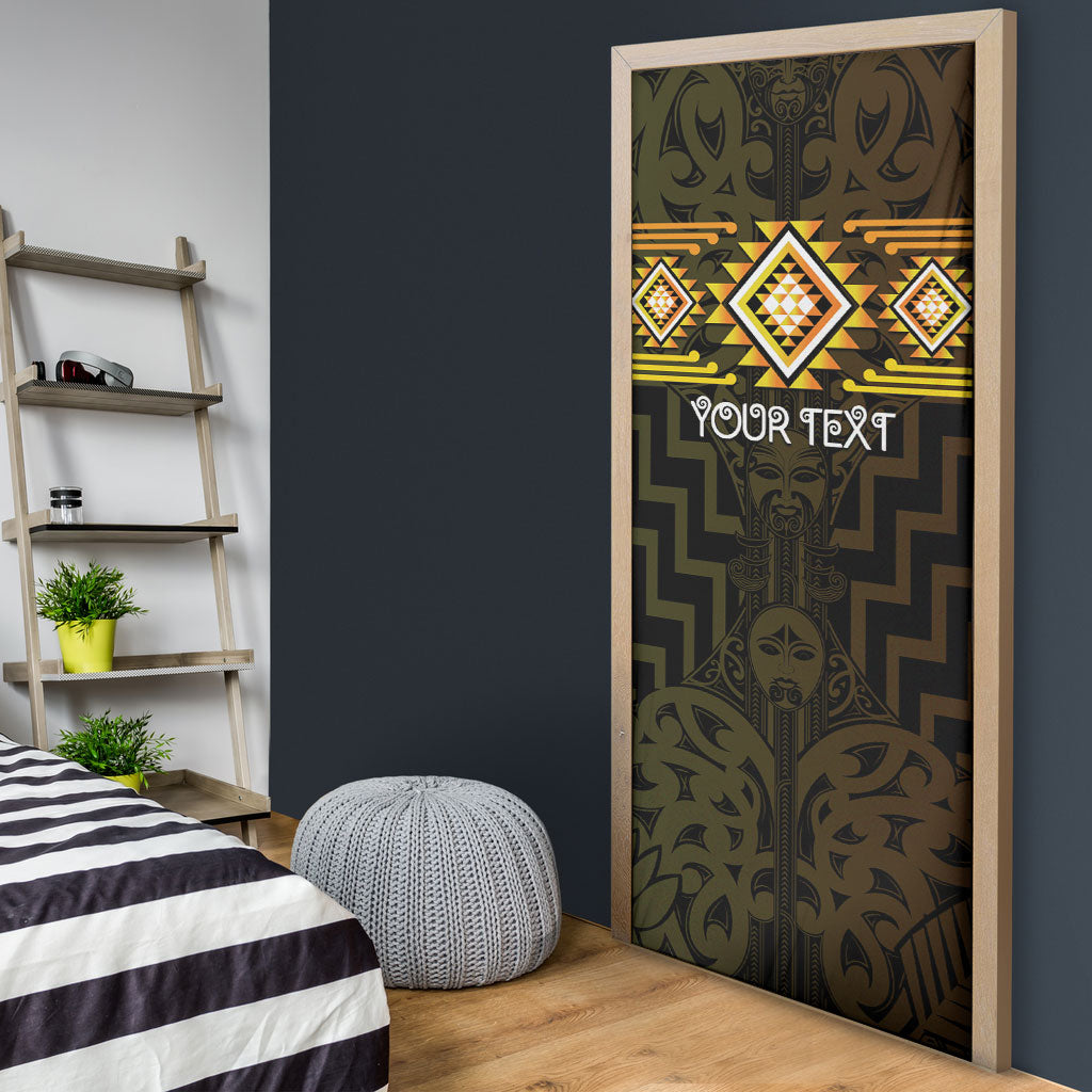 Aotearoa Atua Mahuika Personalised Door Cover Maori Goddess Of Fire Taniko Motifs