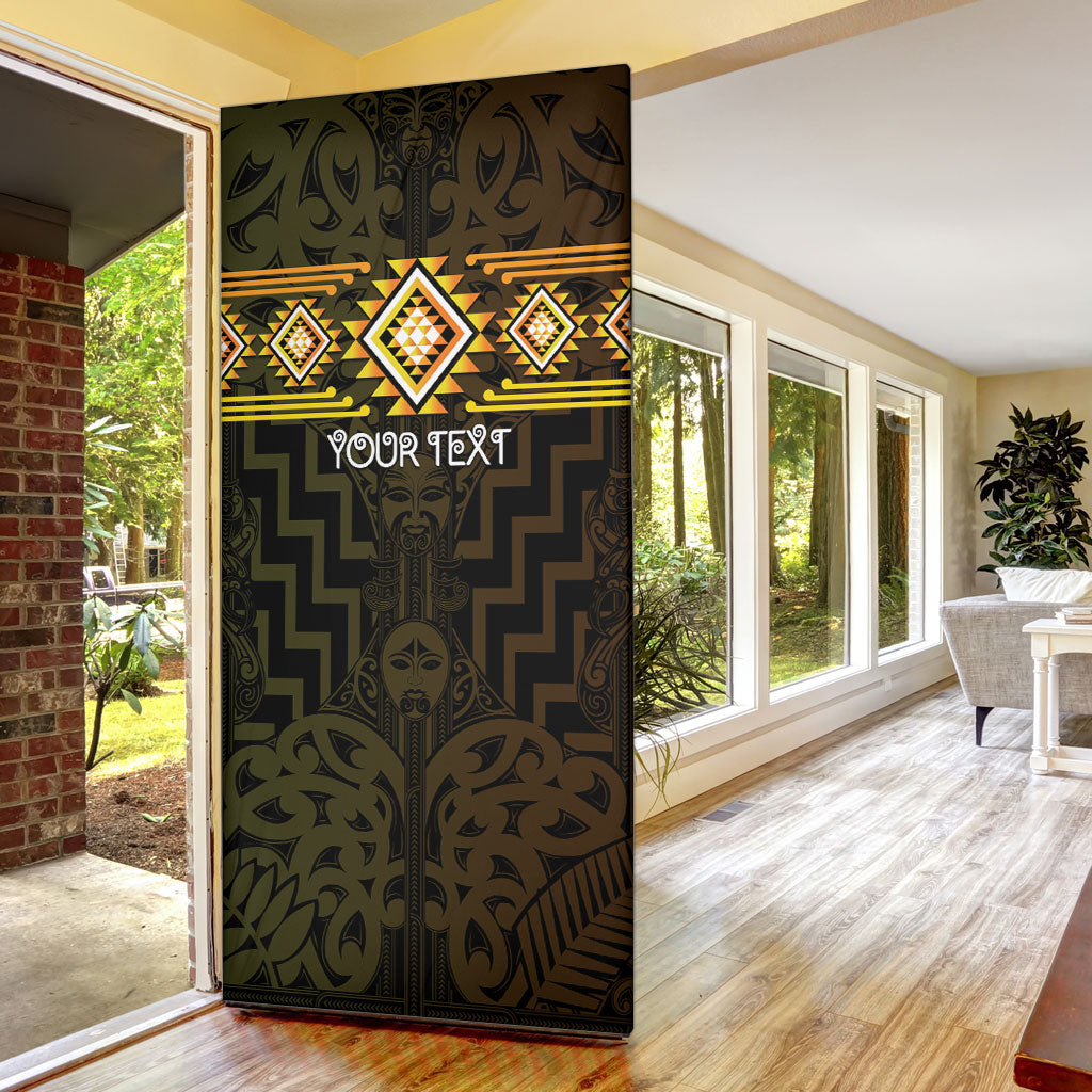 Aotearoa Atua Mahuika Personalised Door Cover Maori Goddess Of Fire Taniko Motifs