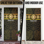 Aotearoa Atua Mahuika Personalised Door Cover Maori Goddess Of Fire Taniko Motifs