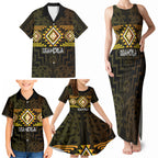 Aotearoa Atua Mahuika Personalised Family Matching Tank Maxi Dress and Hawaiian Shirt Maori Goddess Of Fire Taniko Motifs