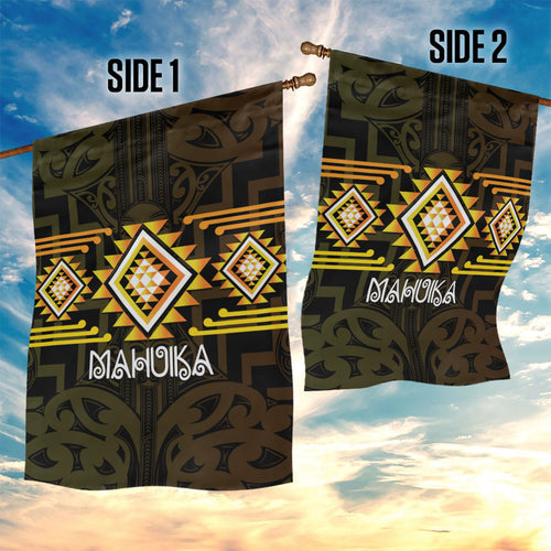 Aotearoa Atua Mahuika Garden Flag Maori Goddess Of Fire Taniko Motifs