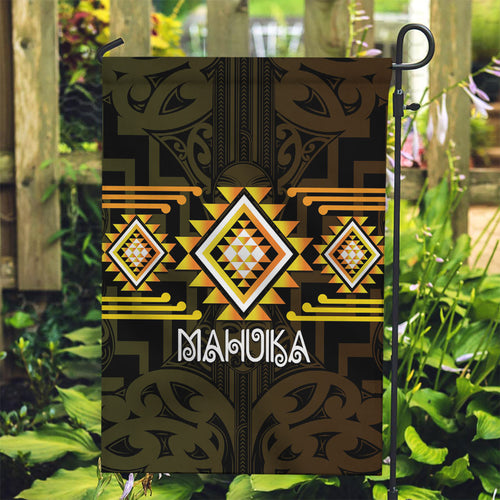 Aotearoa Atua Mahuika Garden Flag Maori Goddess Of Fire Taniko Motifs