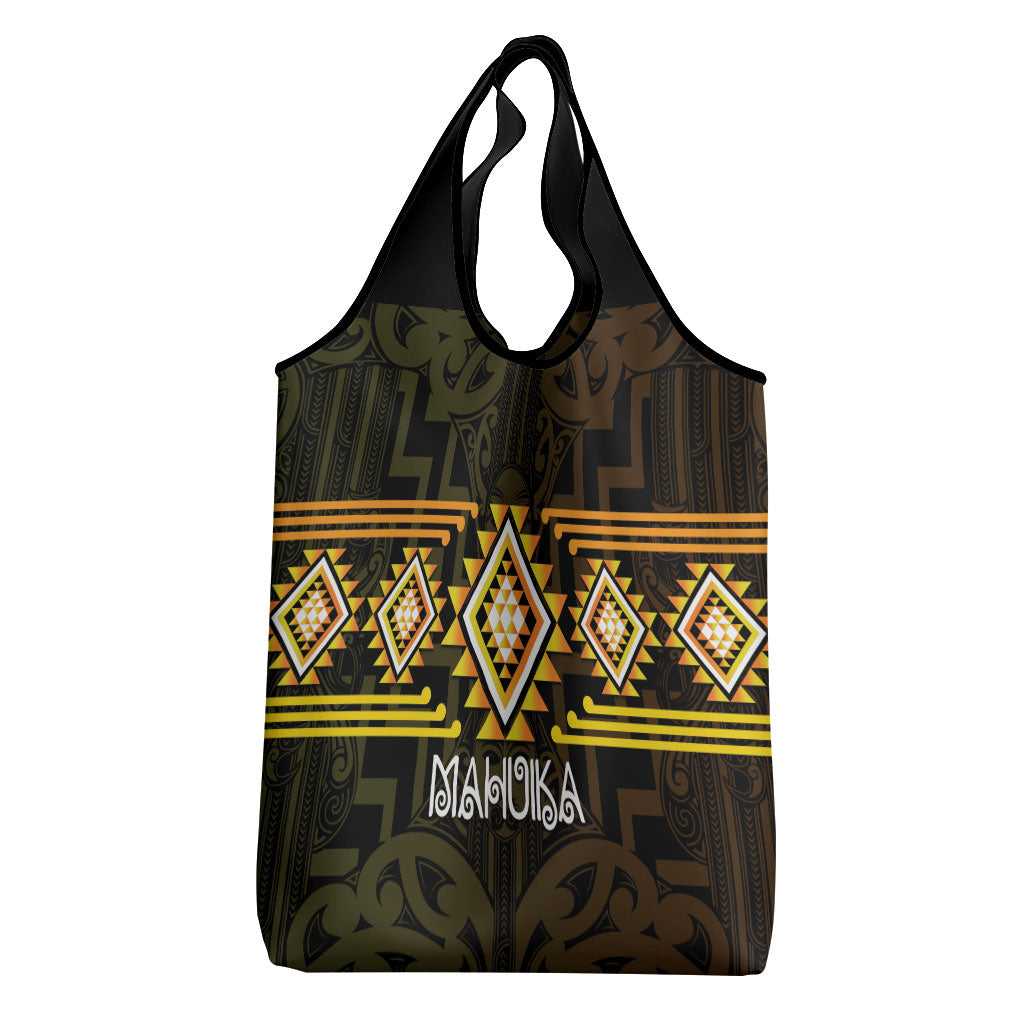 Aotearoa Atua Mahuika Grocery Bag Maori Goddess Of Fire Taniko Motifs