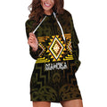 Aotearoa Atua Mahuika Personalised Hoodie Dress Maori Goddess Of Fire Taniko Motifs