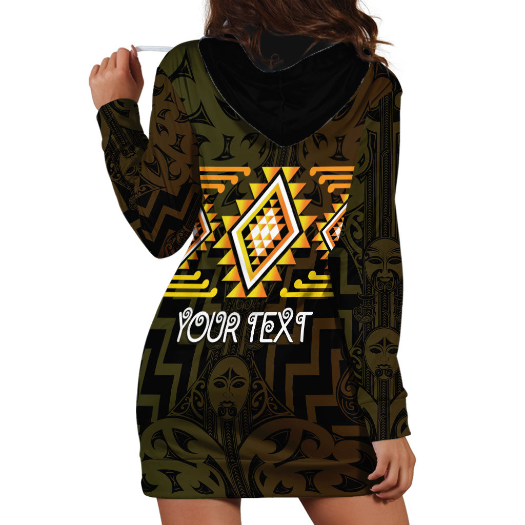 Aotearoa Atua Mahuika Personalised Hoodie Dress Maori Goddess Of Fire Taniko Motifs
