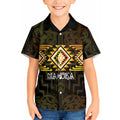 Aotearoa Atua Mahuika Personalised Kid Hawaiian Shirt Maori Goddess Of Fire Taniko Motifs