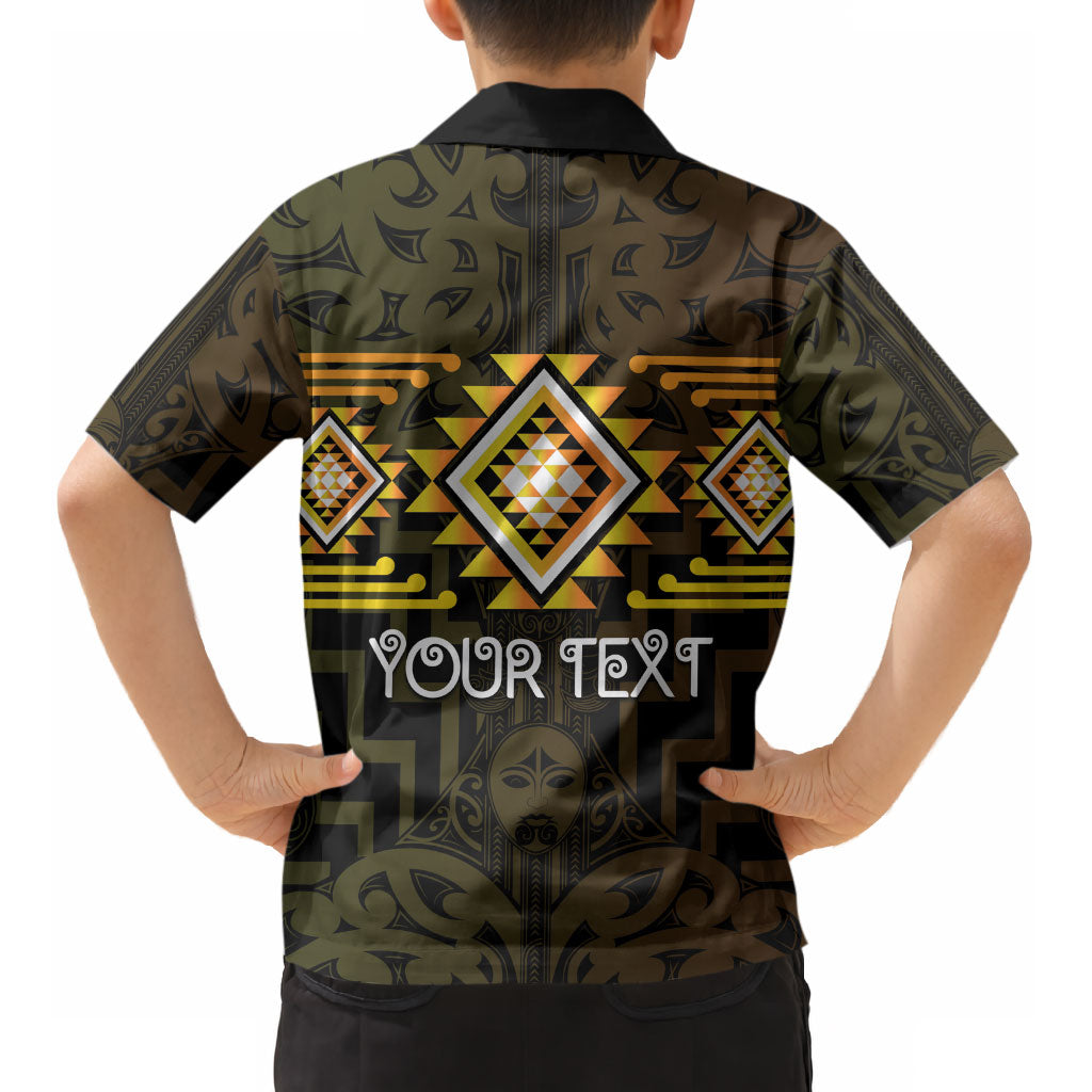 Aotearoa Atua Mahuika Personalised Kid Hawaiian Shirt Maori Goddess Of Fire Taniko Motifs