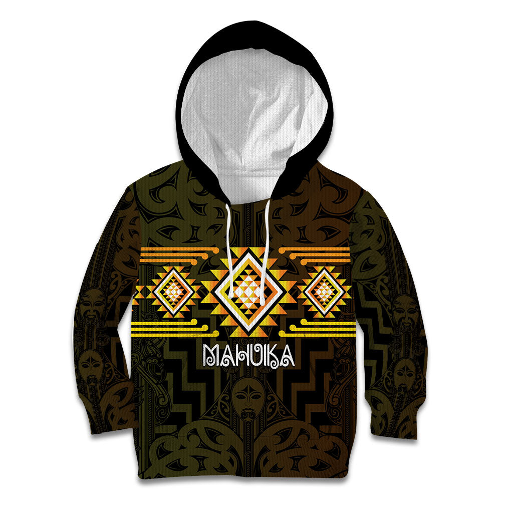 Aotearoa Atua Mahuika Personalised Kid Hoodie Maori Goddess Of Fire Taniko Motifs