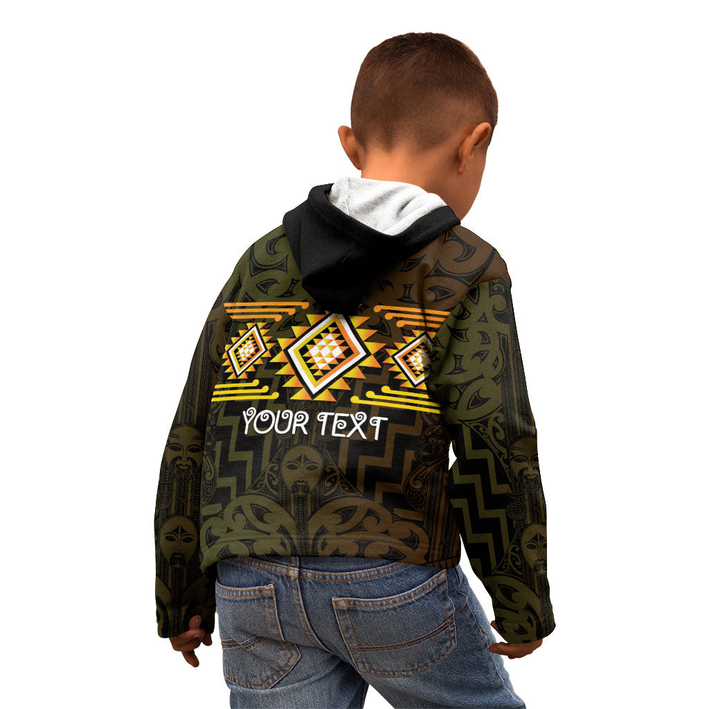 Aotearoa Atua Mahuika Personalised Kid Hoodie Maori Goddess Of Fire Taniko Motifs