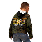 Aotearoa Atua Mahuika Personalised Kid Hoodie Maori Goddess Of Fire Taniko Motifs