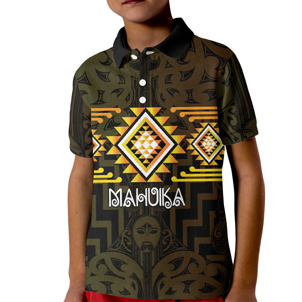 Aotearoa Atua Mahuika Personalised Kid Polo Shirt Maori Goddess Of Fire Taniko Motifs