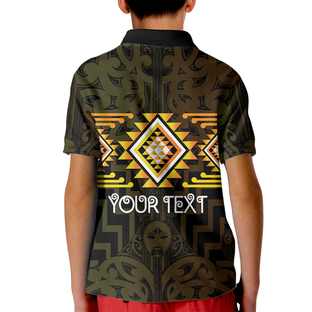 Aotearoa Atua Mahuika Personalised Kid Polo Shirt Maori Goddess Of Fire Taniko Motifs