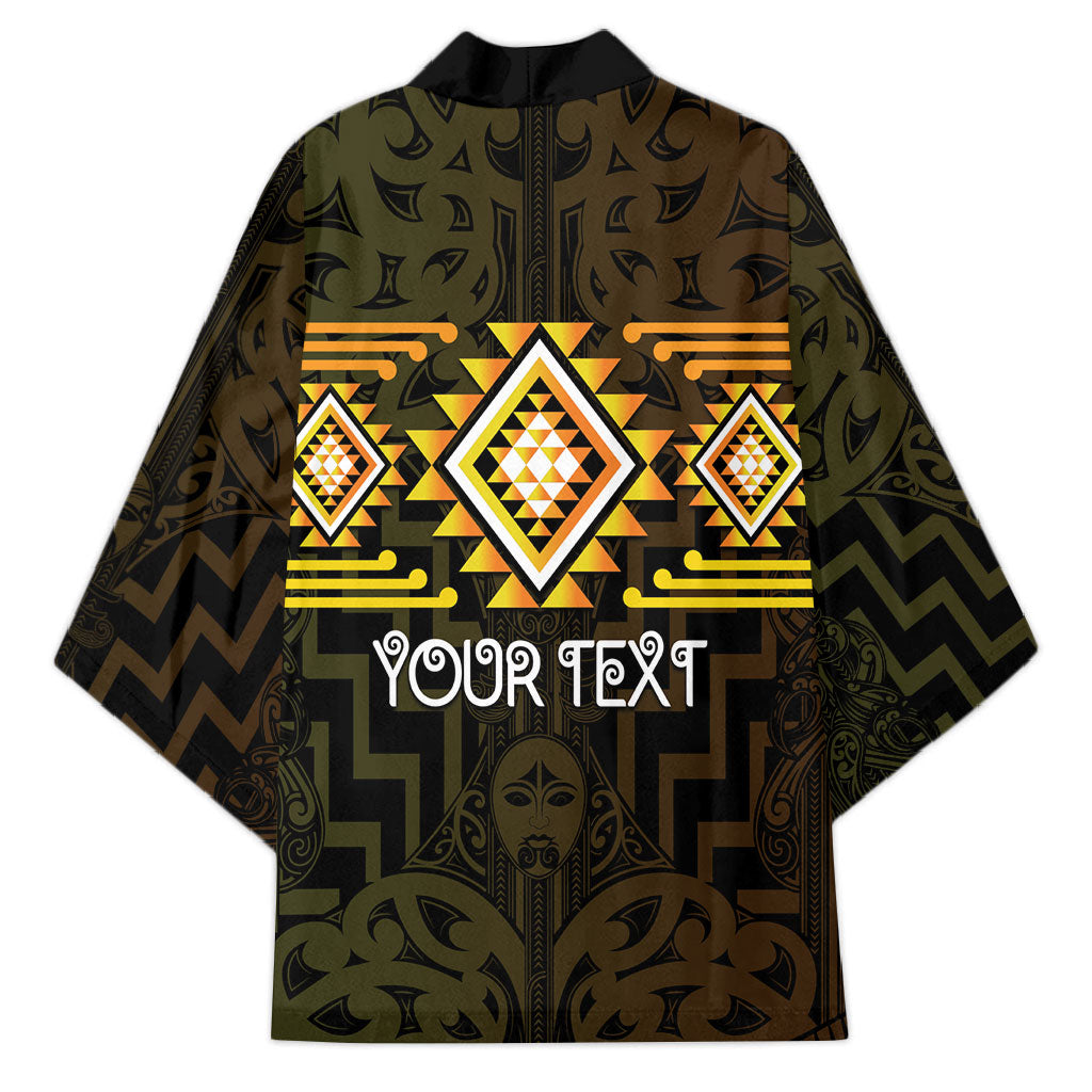 Aotearoa Atua Mahuika Personalised Kimono Maori Goddess Of Fire Taniko Motifs