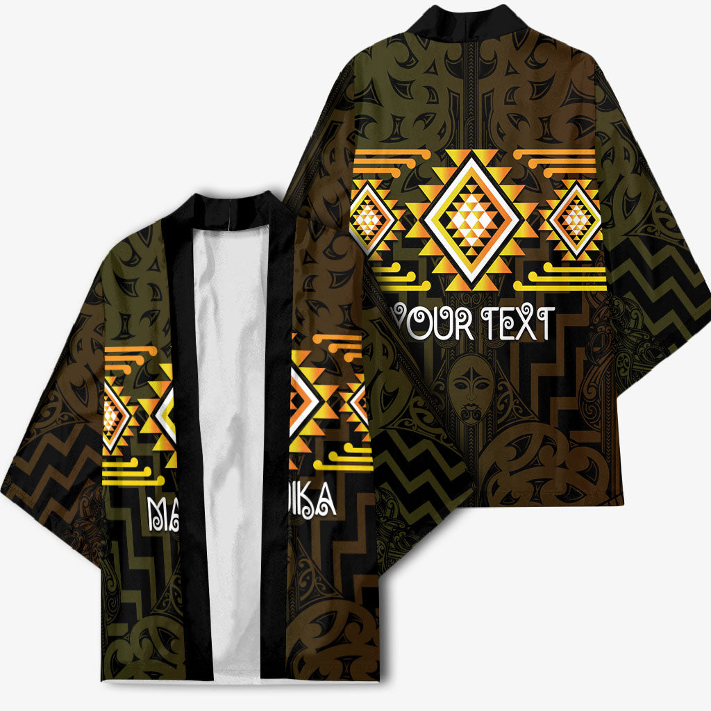 Aotearoa Atua Mahuika Personalised Kimono Maori Goddess Of Fire Taniko Motifs