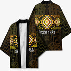 Aotearoa Atua Mahuika Personalised Kimono Maori Goddess Of Fire Taniko Motifs