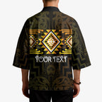 Aotearoa Atua Mahuika Personalised Kimono Maori Goddess Of Fire Taniko Motifs