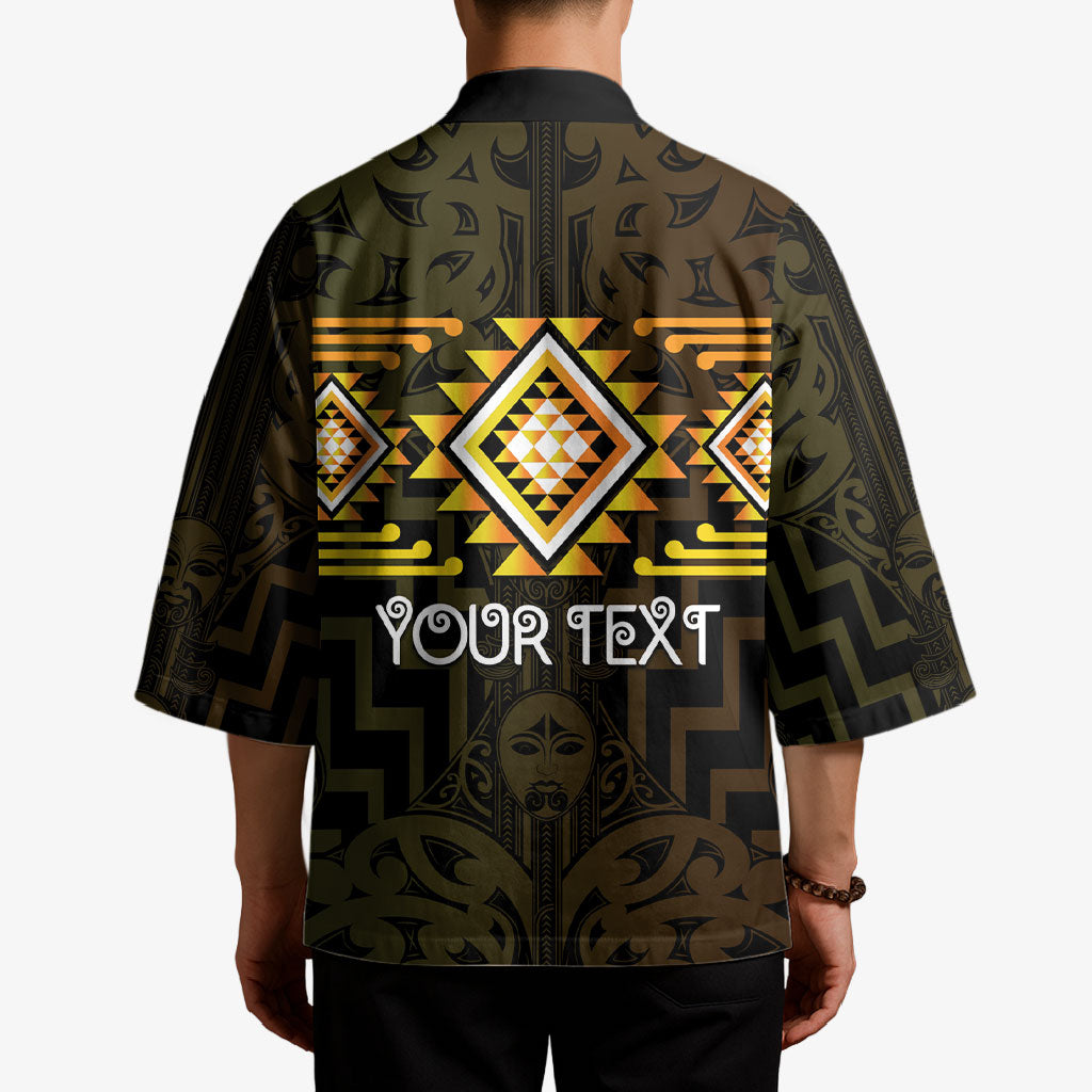 Aotearoa Atua Mahuika Personalised Kimono Maori Goddess Of Fire Taniko Motifs