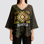 Aotearoa Atua Mahuika Personalised Kimono Sleeve Blouse Maori Goddess Of Fire Taniko Motifs