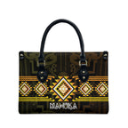 Aotearoa Atua Mahuika Leather Bag Maori Goddess Of Fire Taniko Motifs