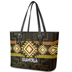 Aotearoa Atua Mahuika Leather Tote Bag Maori Goddess Of Fire Taniko Motifs