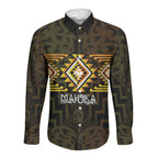Aotearoa Atua Mahuika Personalised Long Sleeve Button Shirt Maori Goddess Of Fire Taniko Motifs