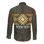 Aotearoa Atua Mahuika Personalised Long Sleeve Button Shirt Maori Goddess Of Fire Taniko Motifs